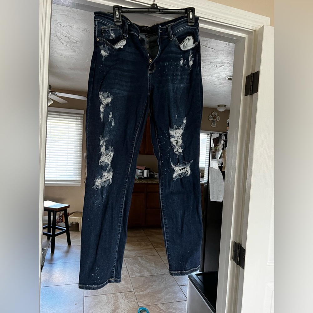 Judy, blue distressed, jeans, size 11, never worn